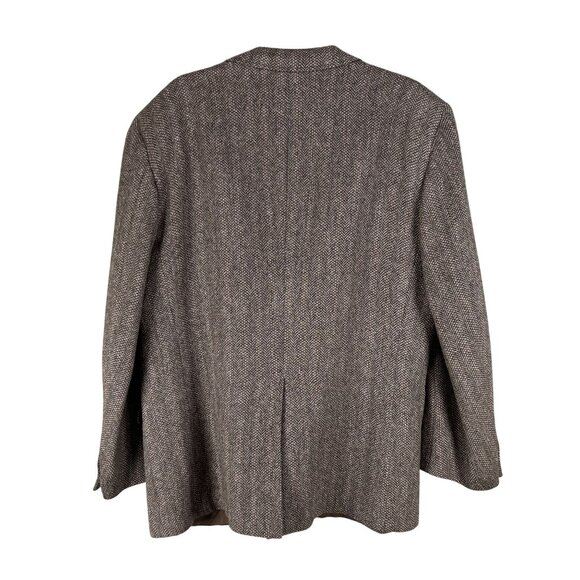 Vintage Kuppenheimer Mens 44R Herringbone Wool Blazer Jacket Brown Quiet Luxury - Picture 16 of 16